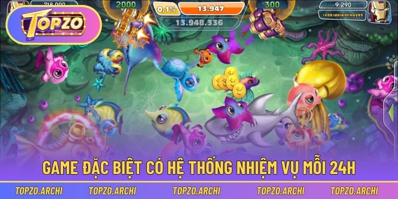 Bắn Cá Long Vương - Thông Tin Quan Trọng Người Mới Cần Đọc 3 Game đặc biệt có hệ thống nhiệm vụ mỗi 24h